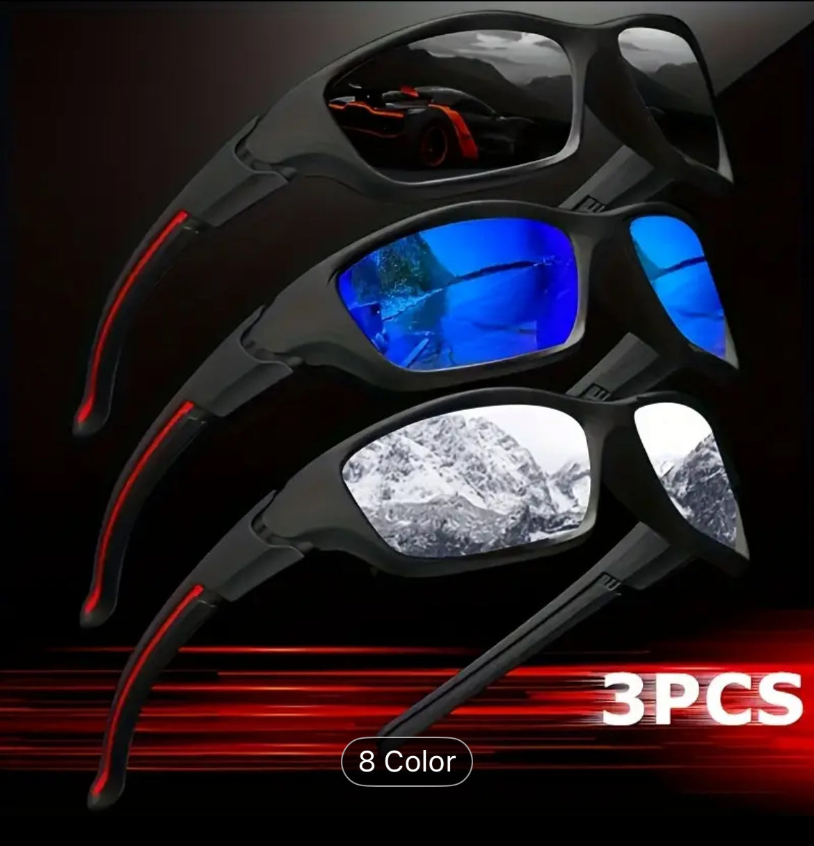 Polarized Glasses Set of 3 Premium Quality Sunglasses