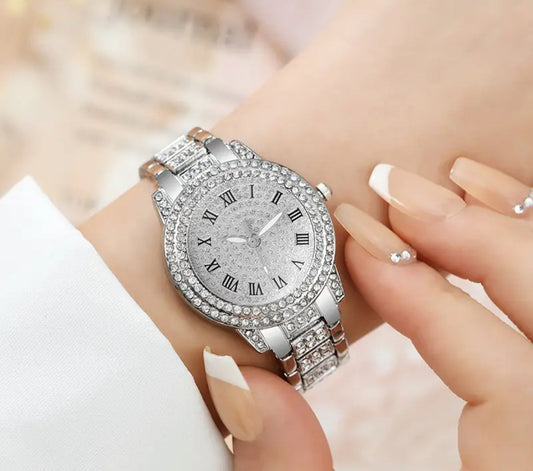 6 Piece Silvery Quartz Set Zinc Alloy Jewelry Collection - Shoppy