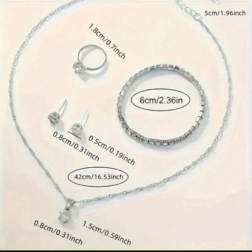 6 Pcs Soki Women's Luxury Jewelry Stainless Steel Set - Shoppy