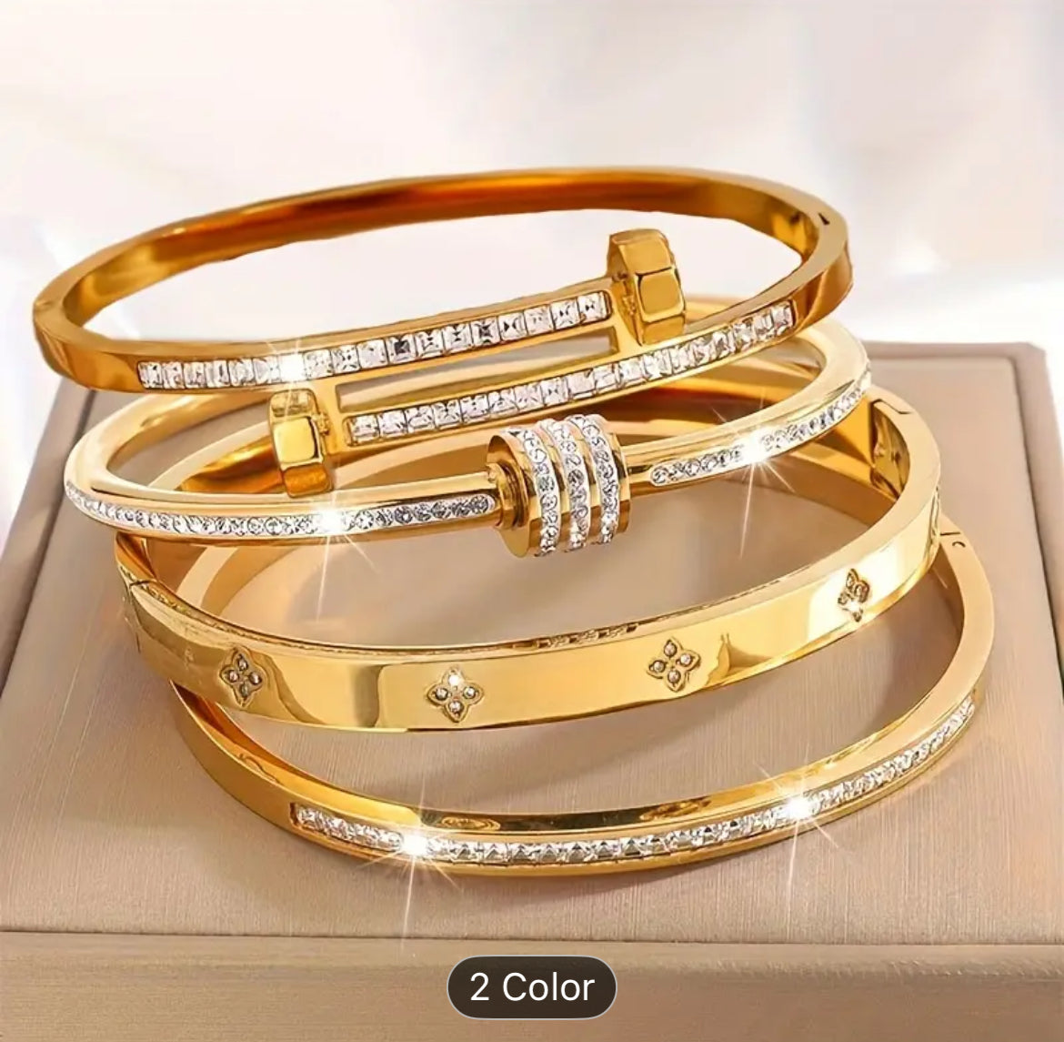 Premium Stainless Steel Bracelets Set 4 Pieces Jewelry Gift