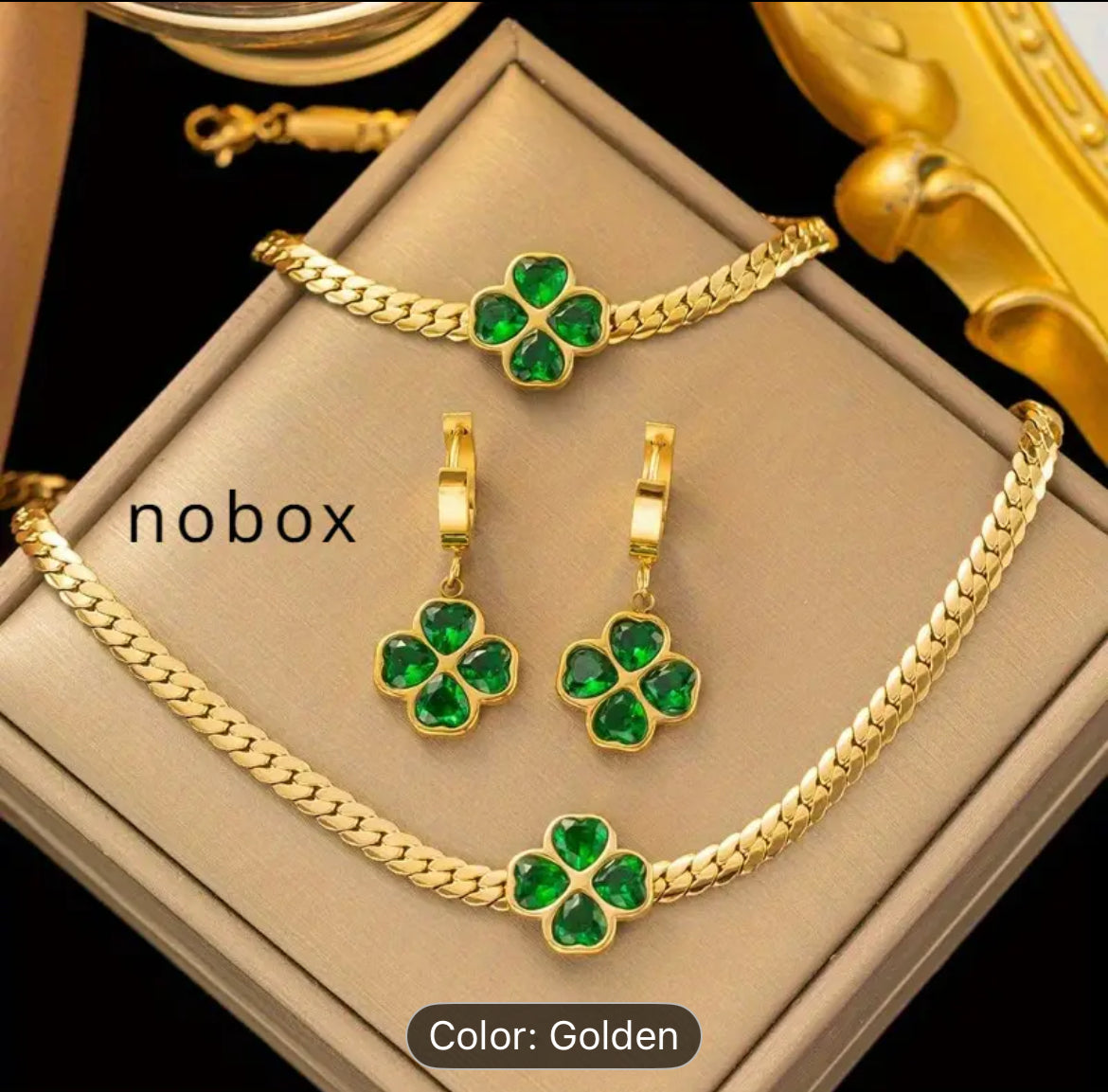 Stainless Steel Women Jewelry Set French Style 4 Pieces