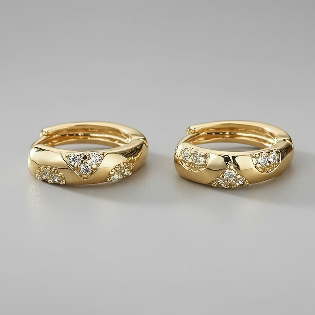 Copper Earrings 18K Gold Plated Gift For Valentine - Shoppy