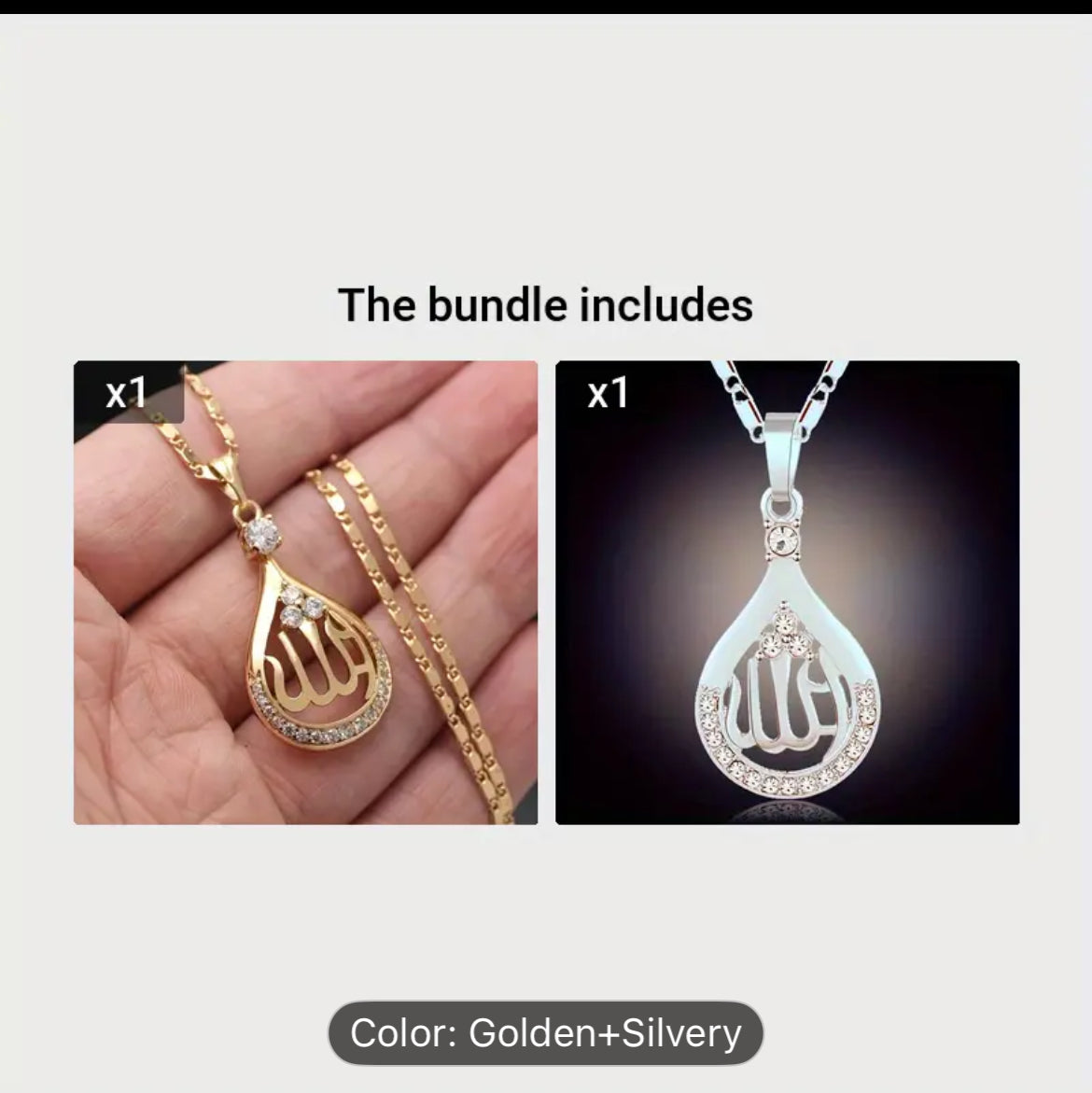 Zinc Alloy Islamic Necklace Lightweight Spiritual Jewelry