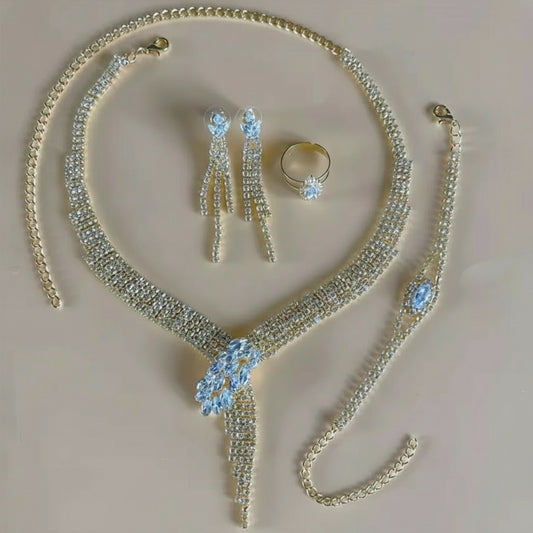 Elegant Women Crystal Set 4 Piece Jewelry Gift Box - Shoppy