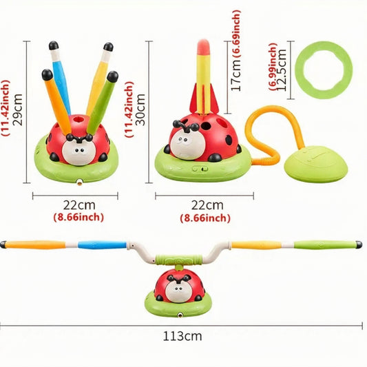 3 In 1 Kids Musical Jump Rocket Stomp And Launch Ring Toss - Shoppy