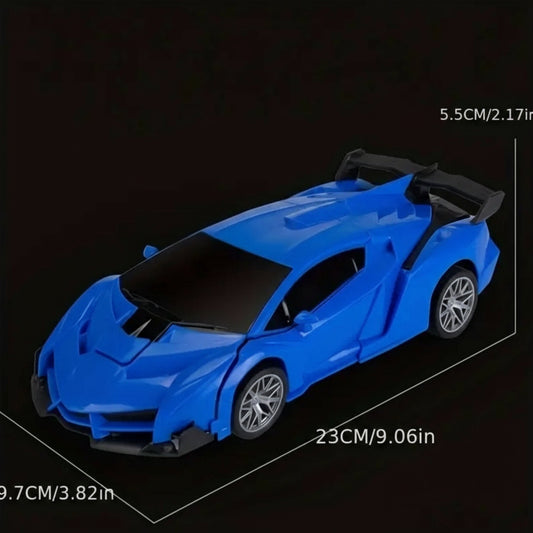 2 In 1 Remote Control Robot Blue Red Police Theme Toy - Shoppy