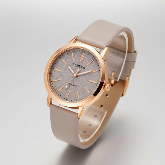 Minimalist and Elegant 6pcs Women's Quartz Watch Round Alloy Case, Simple Dial, Unique Heart Shaped Jewelry Set - Perfect Gift for Any Occasion, Elegant Accessory for Work, Ideal Choice for Halloween Gifts, Thanksgiving Gifts, Christmas Gifts - Shoppy