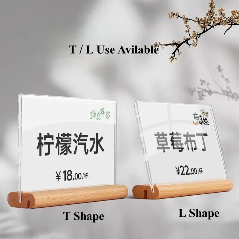 A6 T L Use Wooden Base Table Number Holder 100X150MM Frame