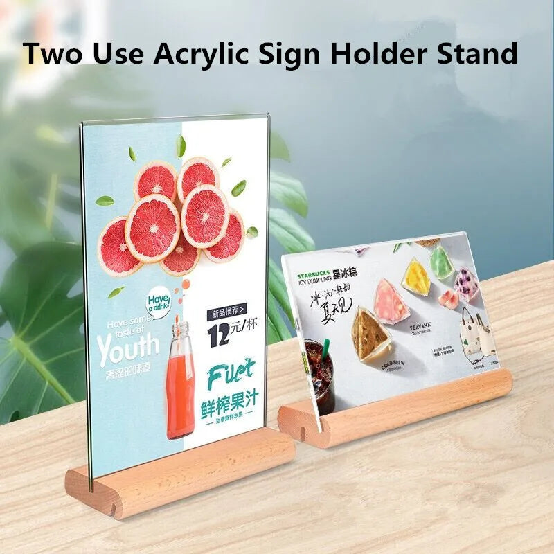 A6 T L Use Wooden Base Table Number Holder 100X150MM Frame