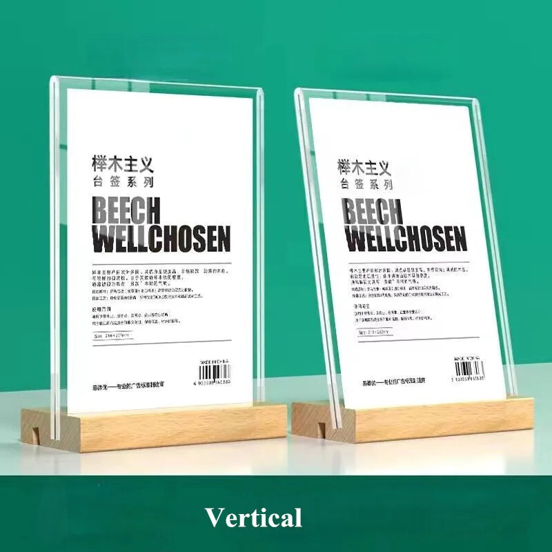 A6 T L Use Wooden Base Table Number Holder 100X150MM Frame
