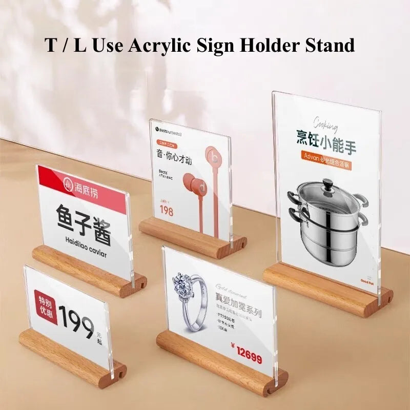 A6 T L Use Wooden Base Table Number Holder 100X150MM Frame