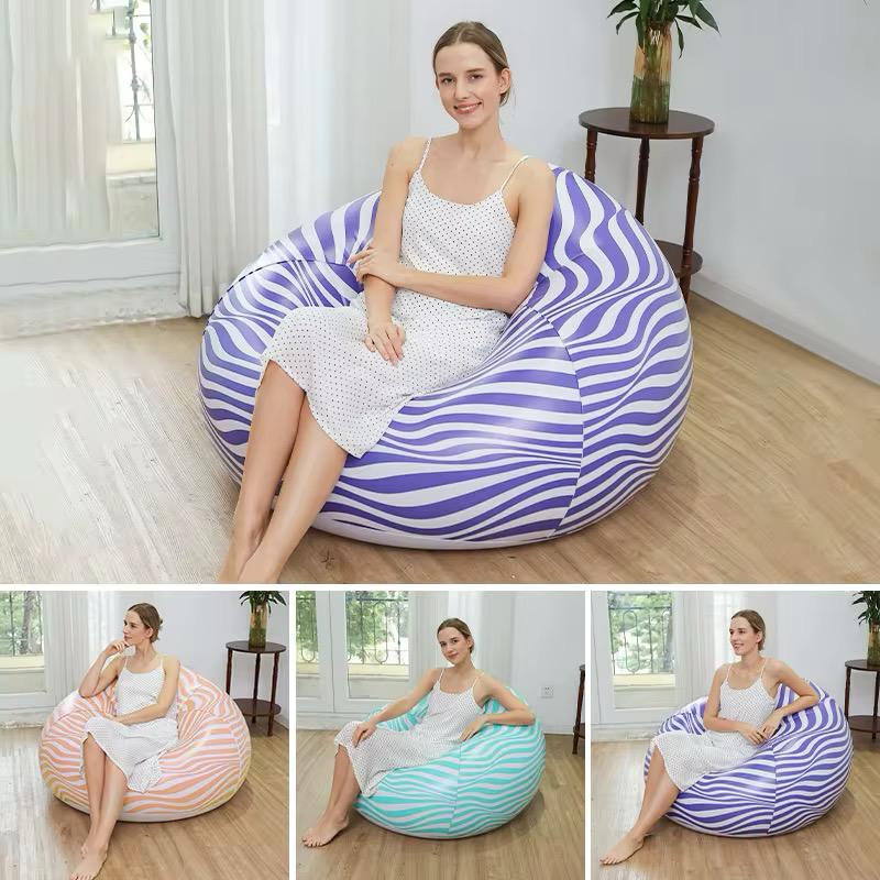 Stripe Inflatable Lounger Air Sofa 110 * 85 cm