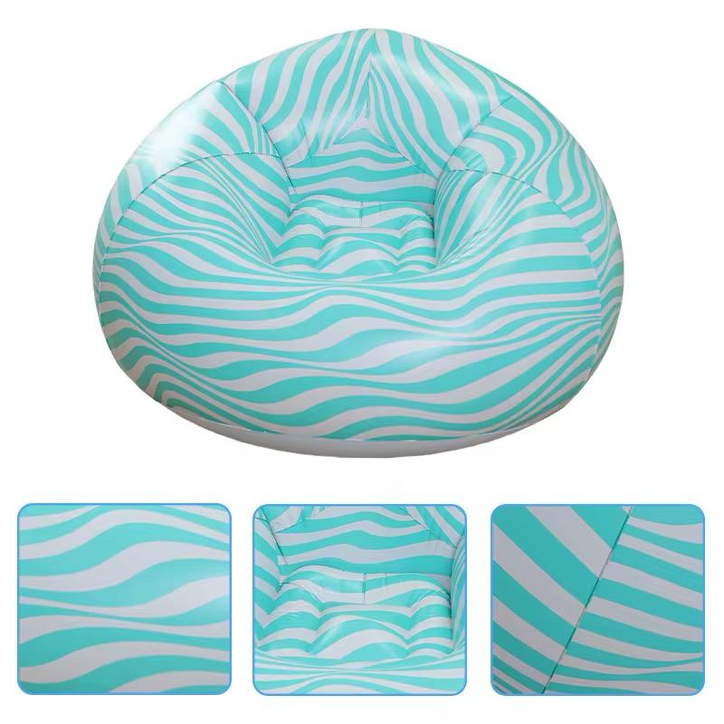 Stripe Inflatable Lounger Air Sofa 110 * 85 cm
