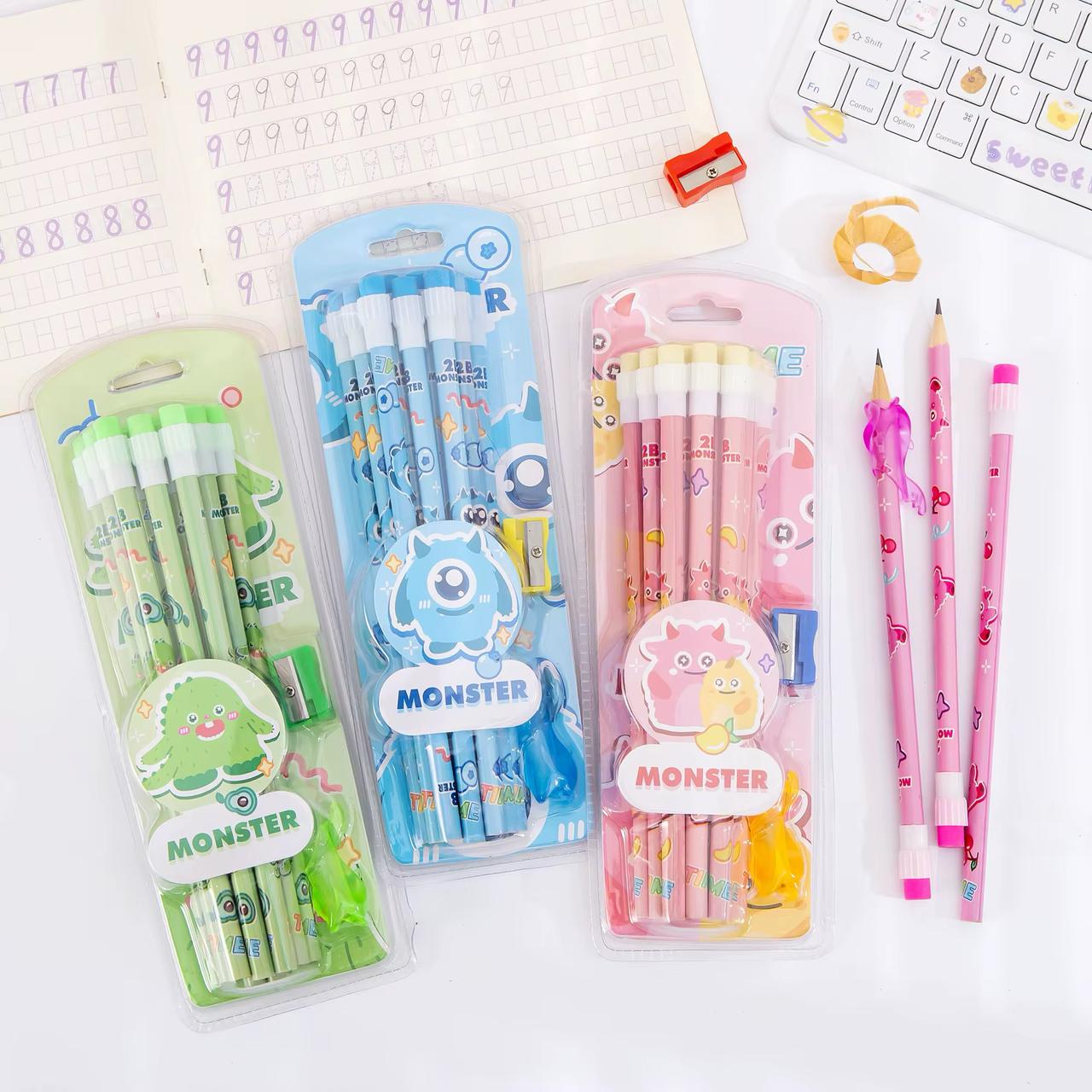 Pencil Sets with Pencil Sharpener - 12pcs