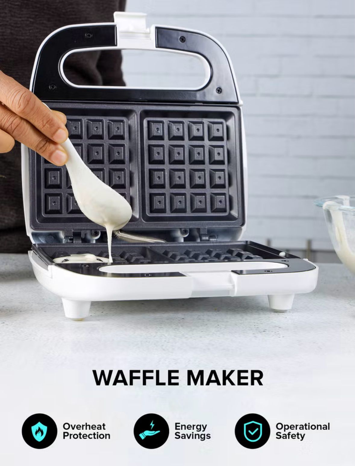 Waffle Maker, 2 Slice Electric Waffle Maker
