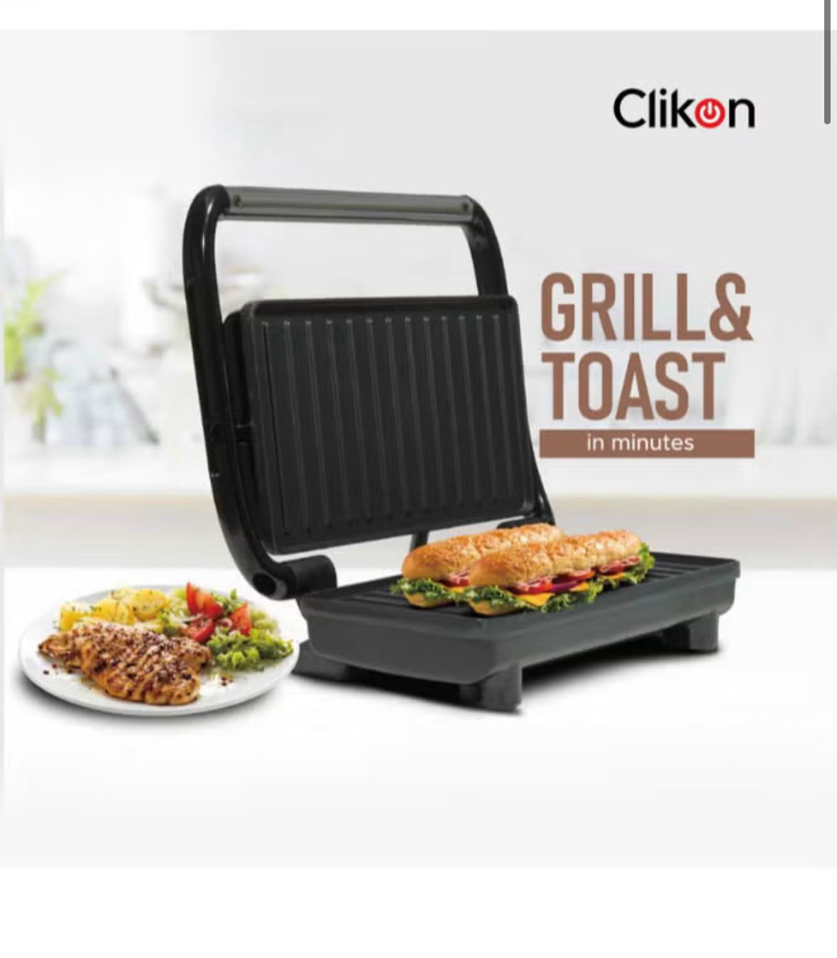 Clikon Grill Toaster With Non-Stick