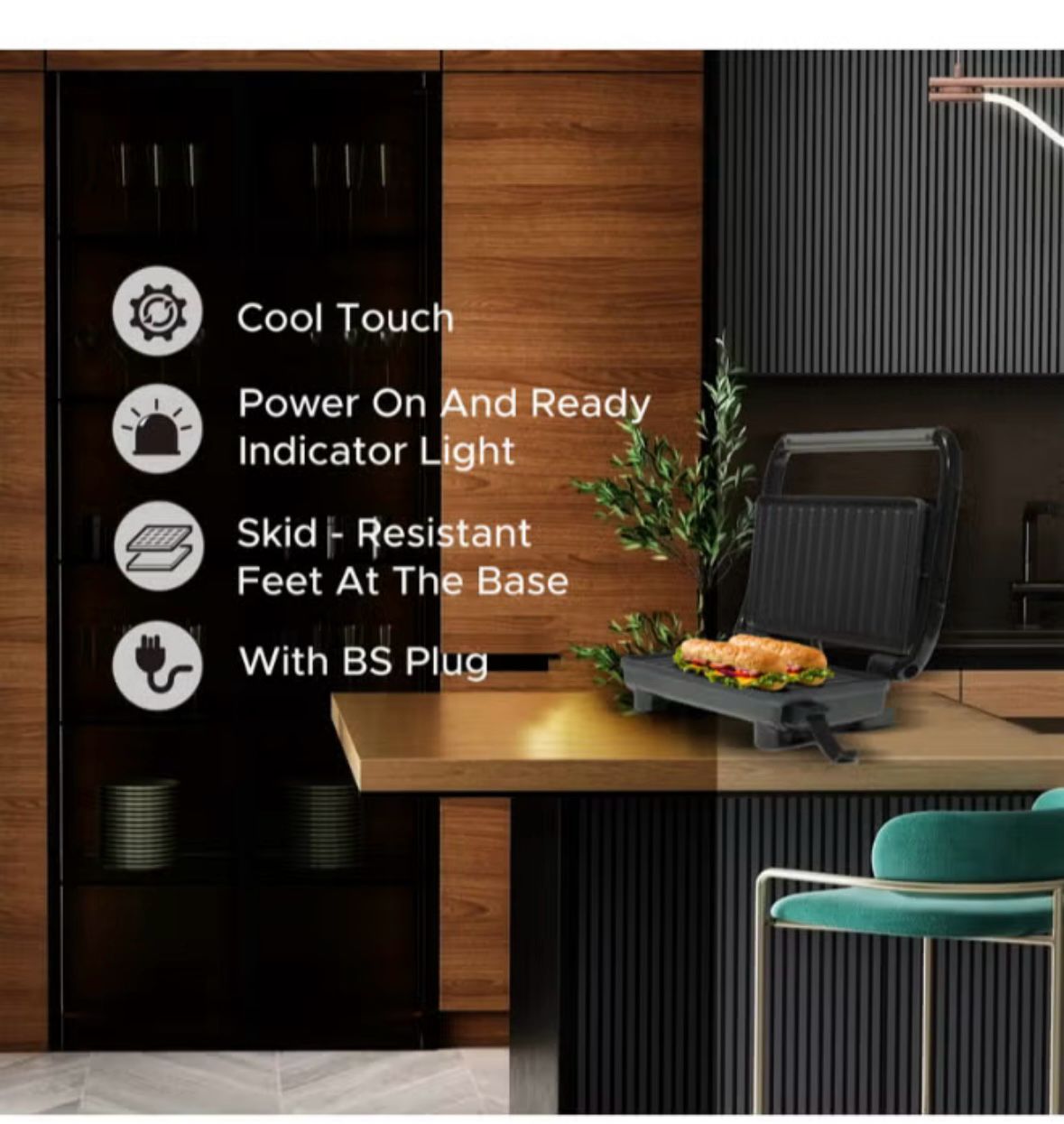 Clikon Grill Toaster With Non-Stick