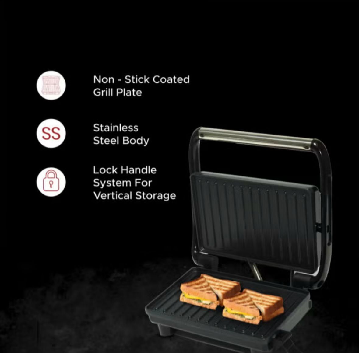 Clikon Grill Toaster With Non-Stick