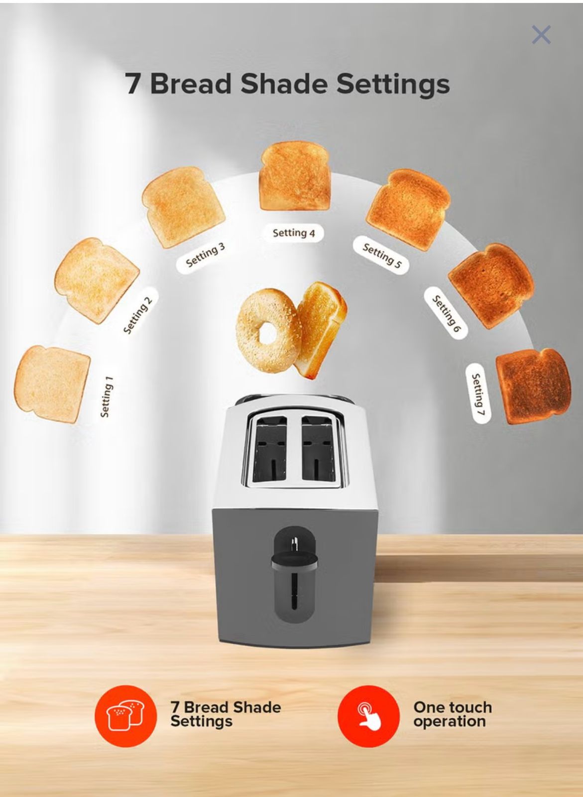 Stainless Steel Bread Toaster - Geepas