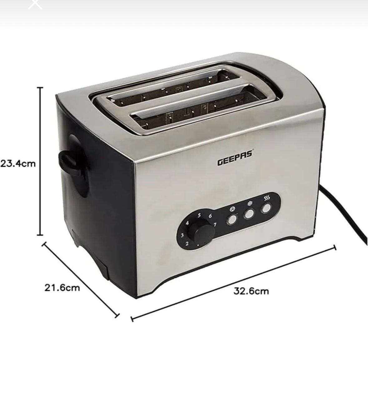 Stainless Steel Bread Toaster - Geepas