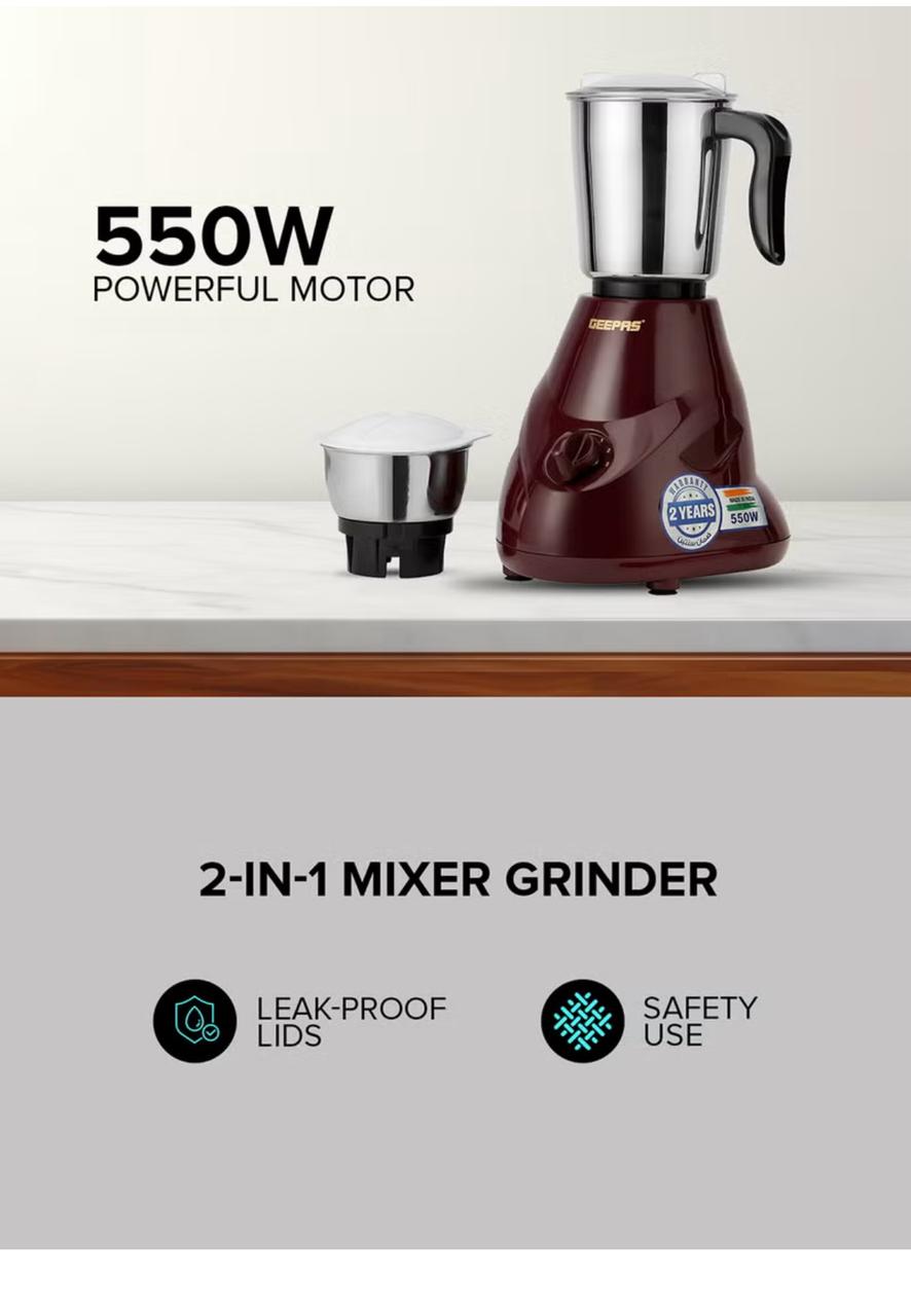 2-In-1 Mixer Grinder With Stainless Steel Jar