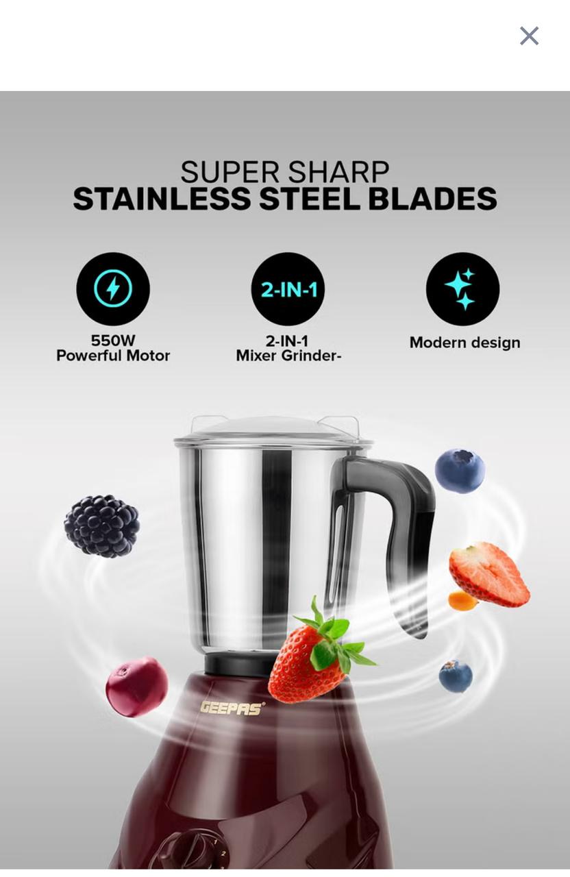 2-In-1 Mixer Grinder With Stainless Steel Jar