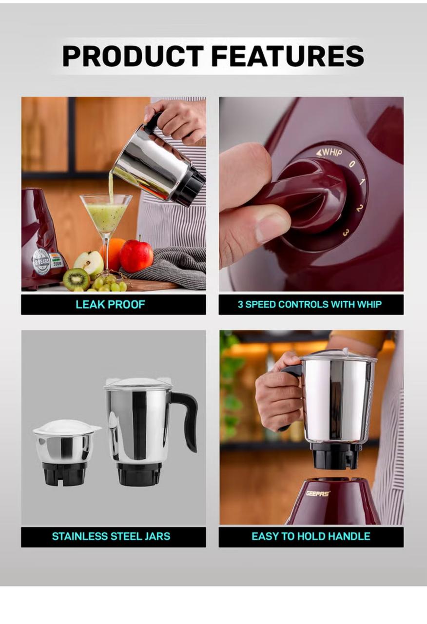 2-In-1 Mixer Grinder With Stainless Steel Jar