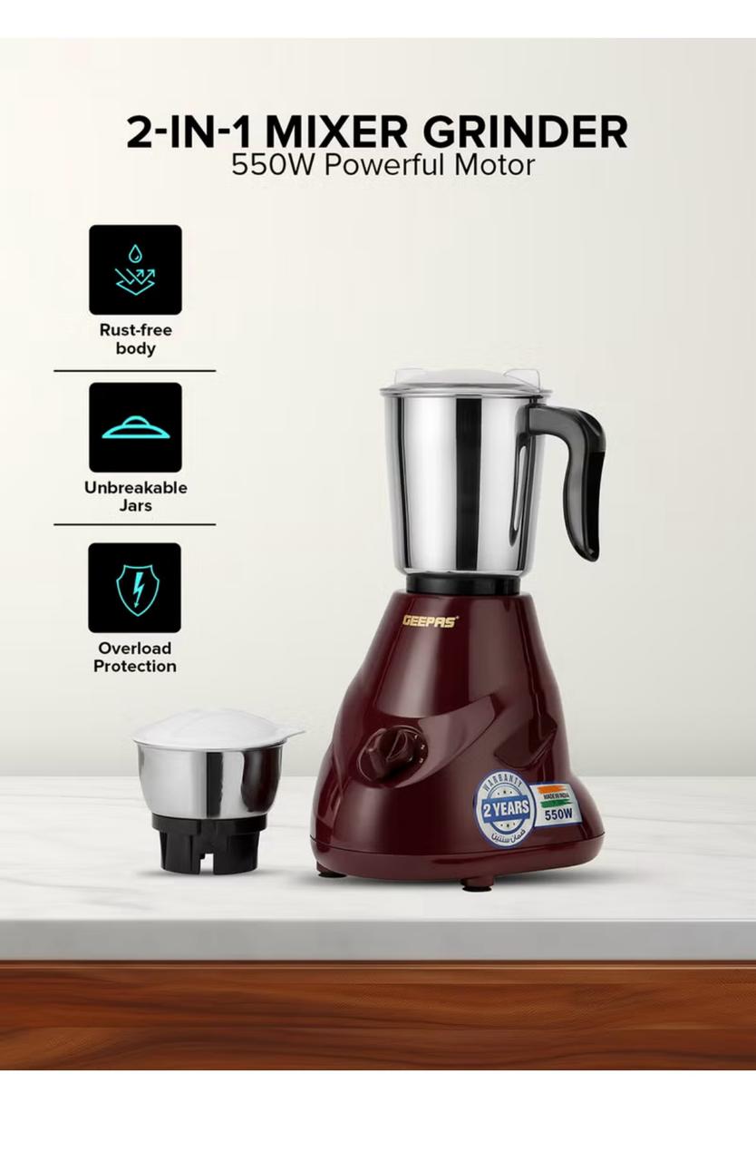 2-In-1 Mixer Grinder With Stainless Steel Jar