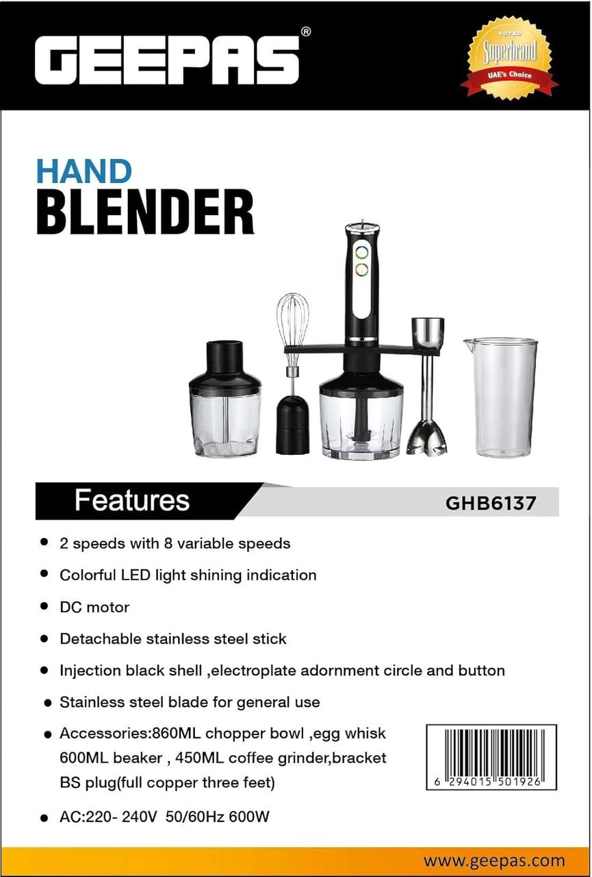 Geepas 1.9L 5-In-1 Hand Blender