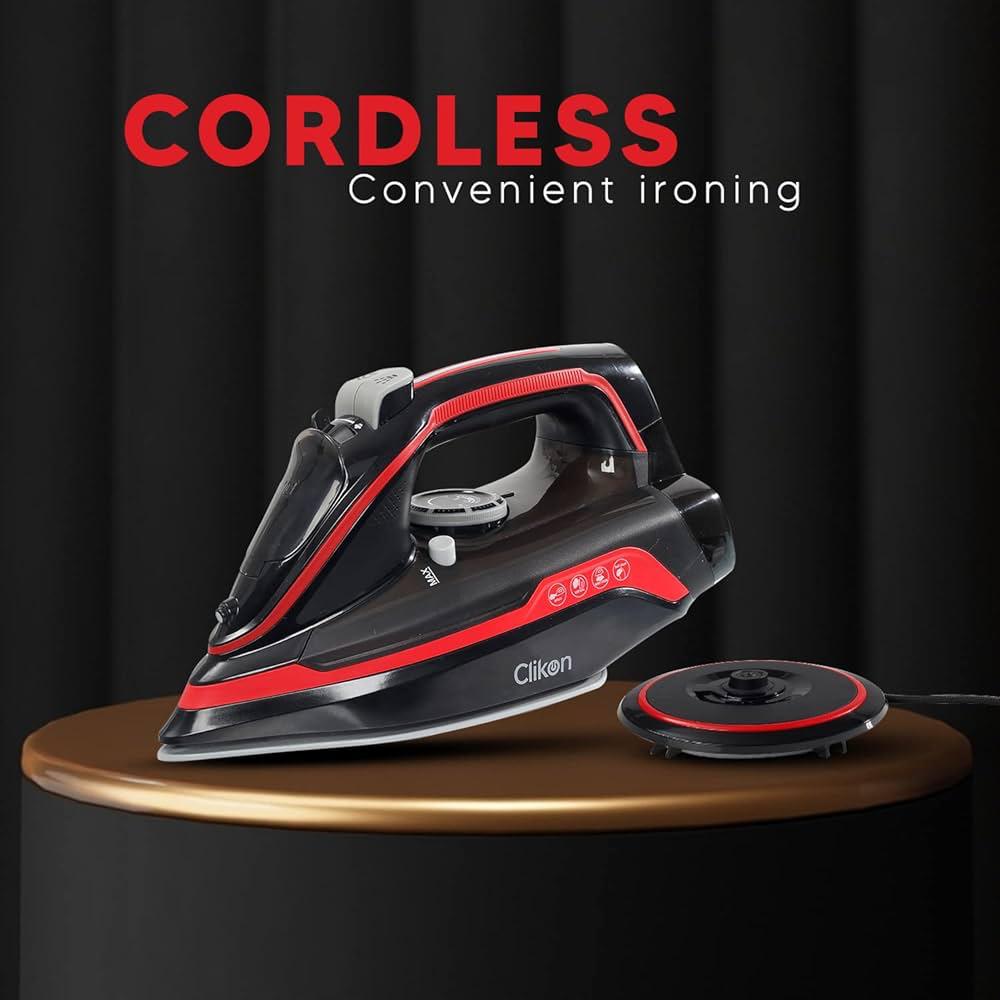 Clikon Premium Cordless Steam Iron With Easy Glide Plate