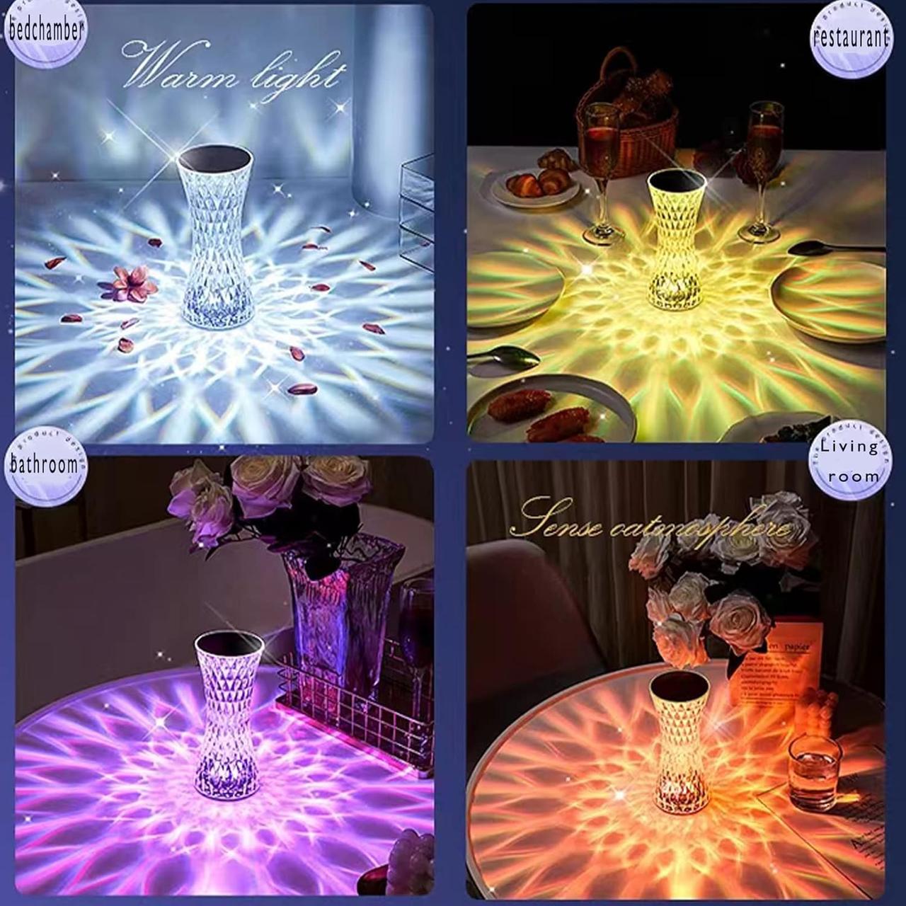 Diamond Crystal Table Lamp with 16 Color Changing Options