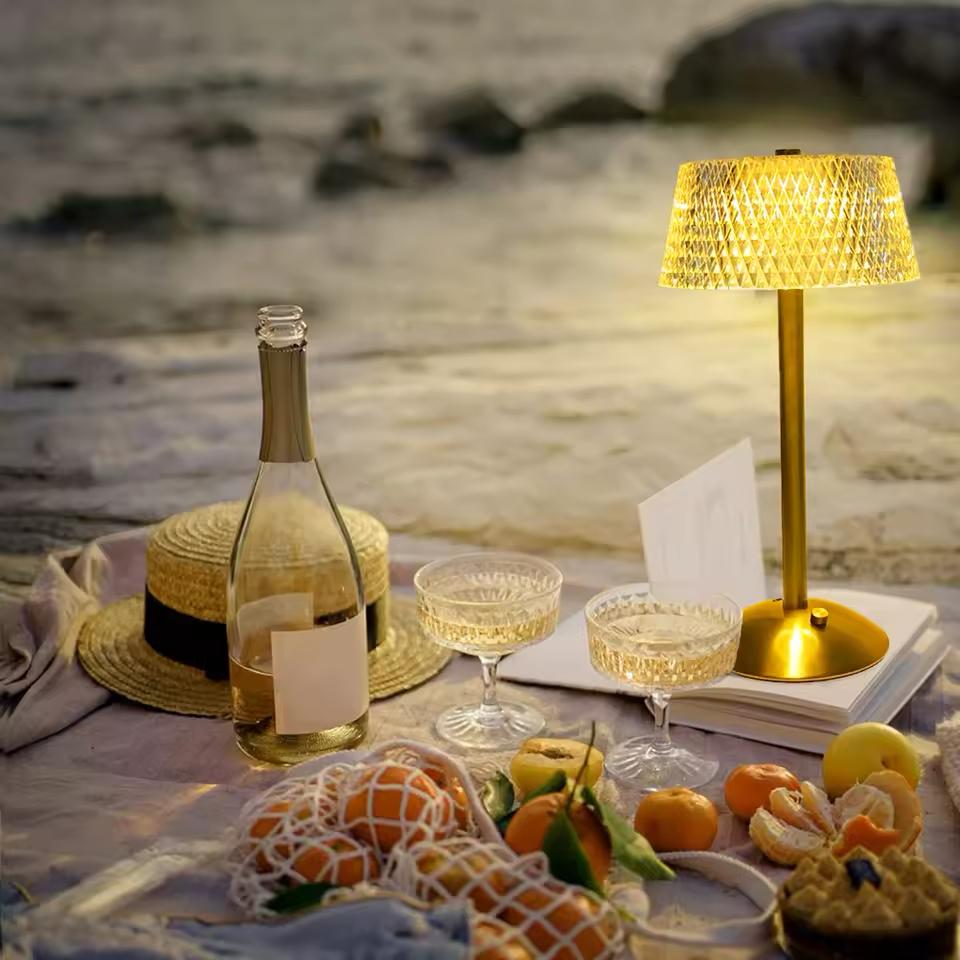 1-2Pcs LED Cordless Table Lamp USB Rechargeable Night Light