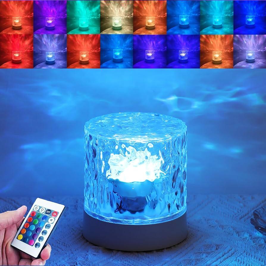 Water Projector Light LED Water Ripple Aurora Lamp 16 Colors