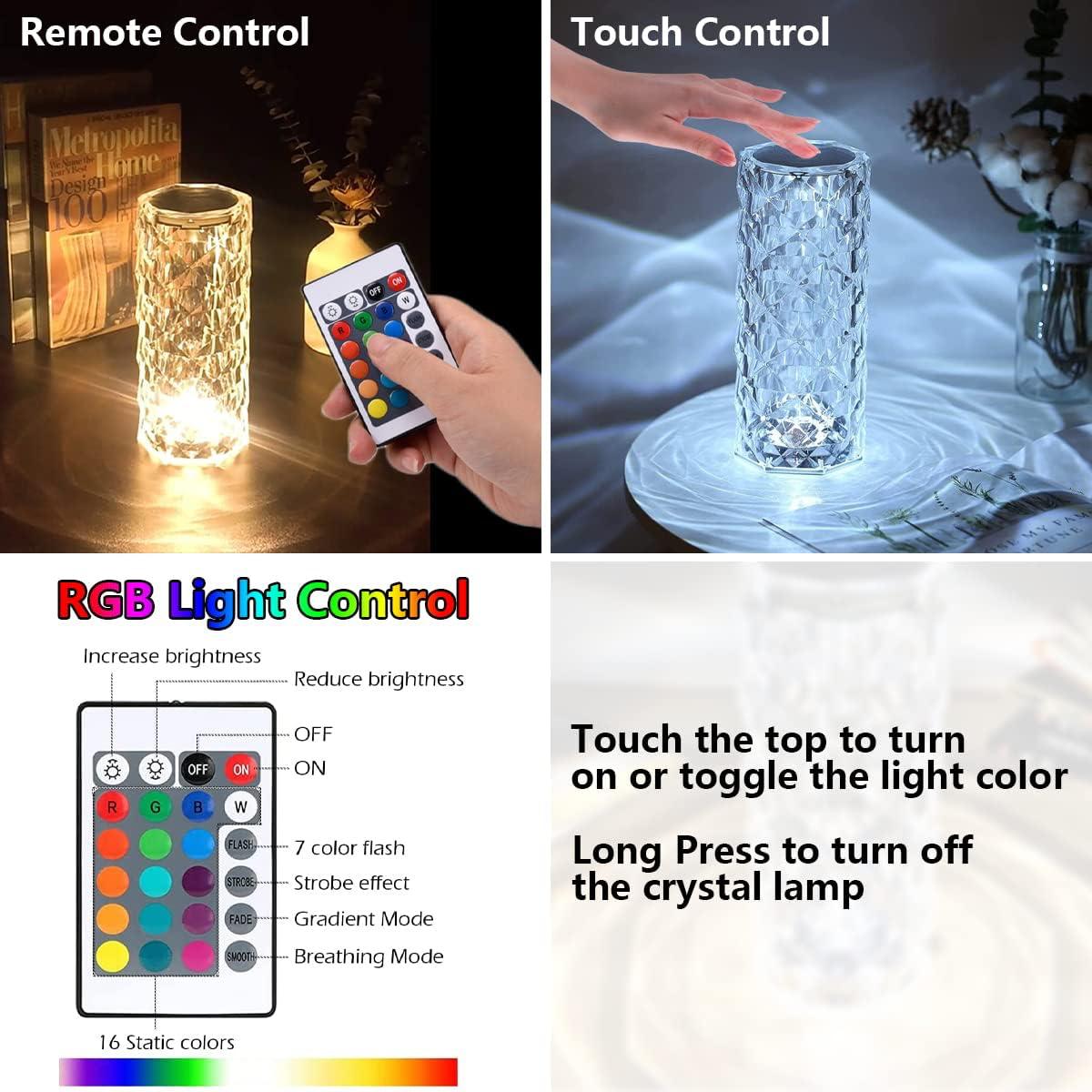 Oizuna LED Crystal Lamp Touch Control Color Changing Light