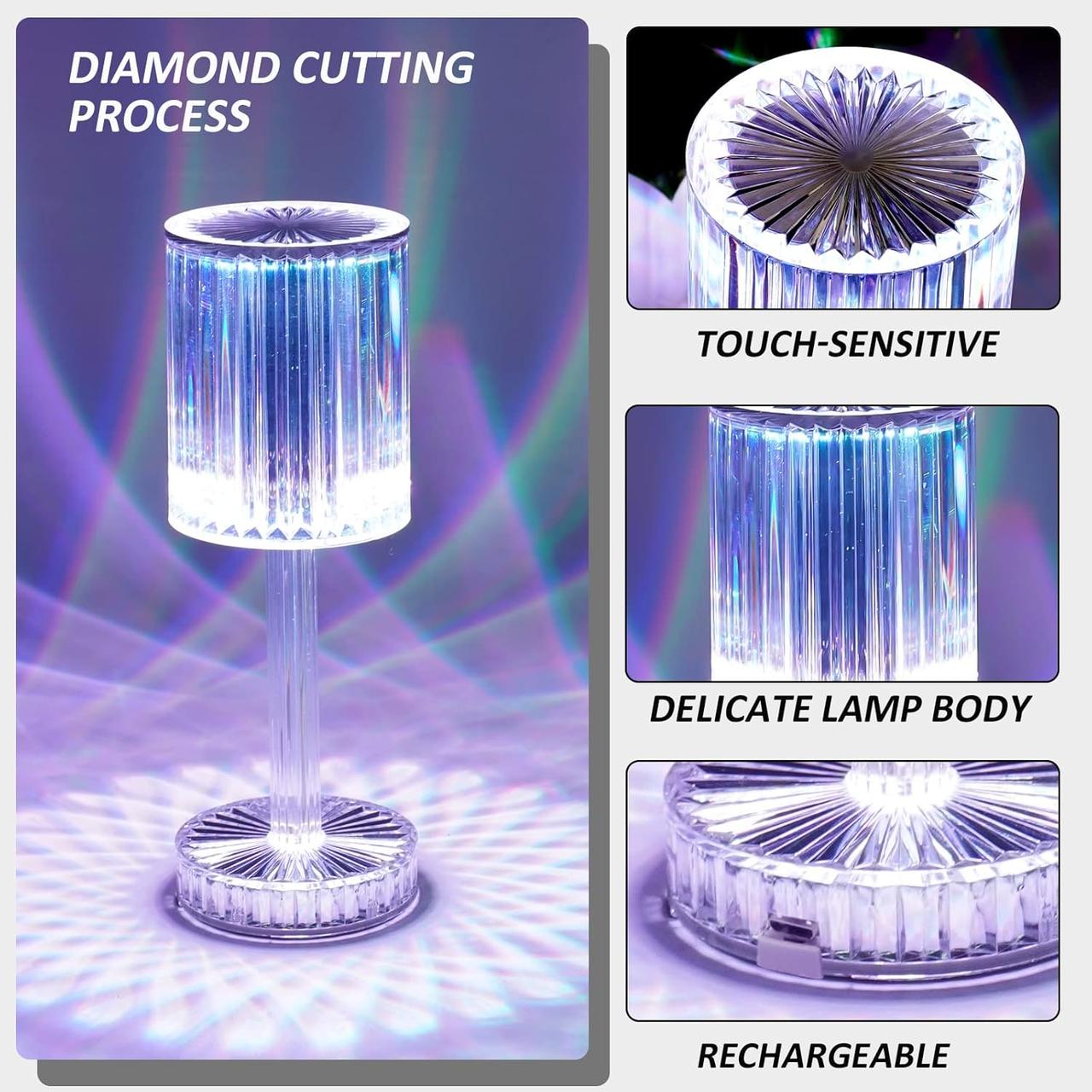 KINGBU Crystal Lamp Rechargeable RGB Table Light