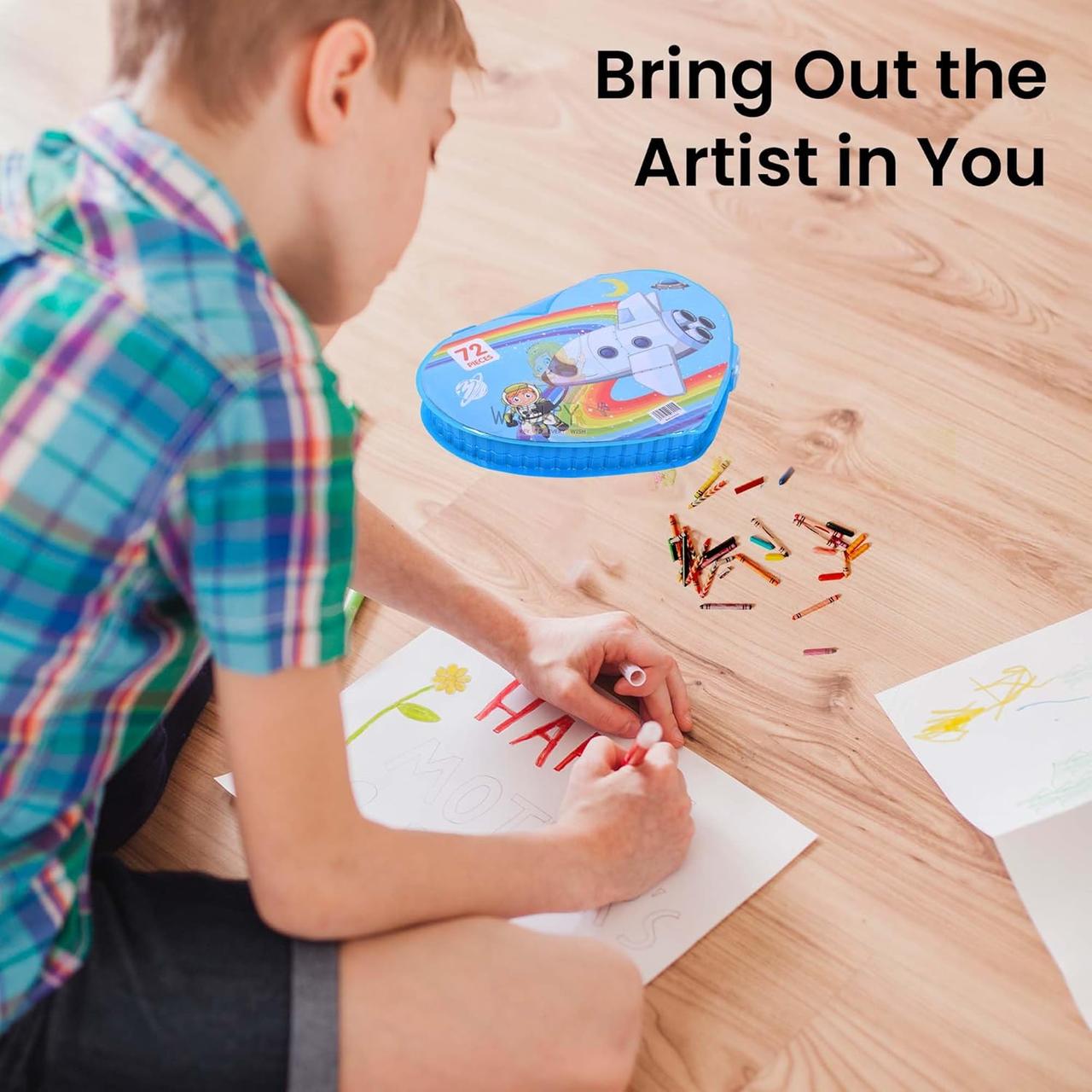 72 Piece Art Set for Kids with Case for Creative Fun