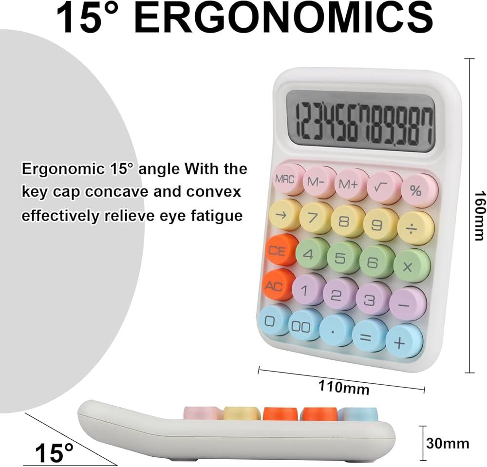 Colorful Electronic Calculator with 12 Digit Large LCD Display