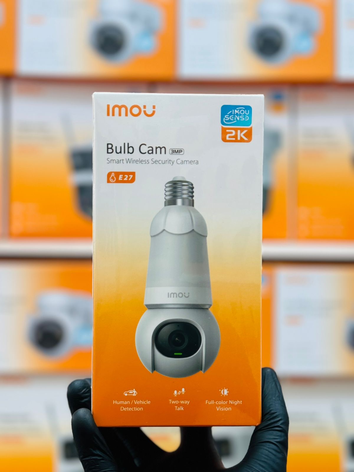 2K Bulb Camera 3MP, Full Color Night Vision, 2-Way Audio, Smart Tracking, AI Human & Vehicle Detection, Privacy Mode, Active Deterrence