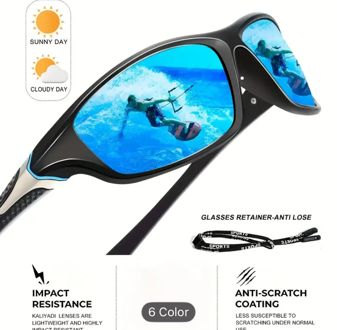Polarized Glasses Six Color Options With UV Protection