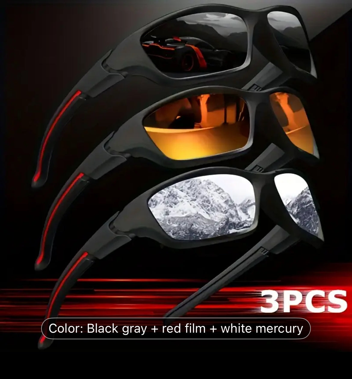 Polarized Glasses Set of 3 Premium Quality Sunglasses