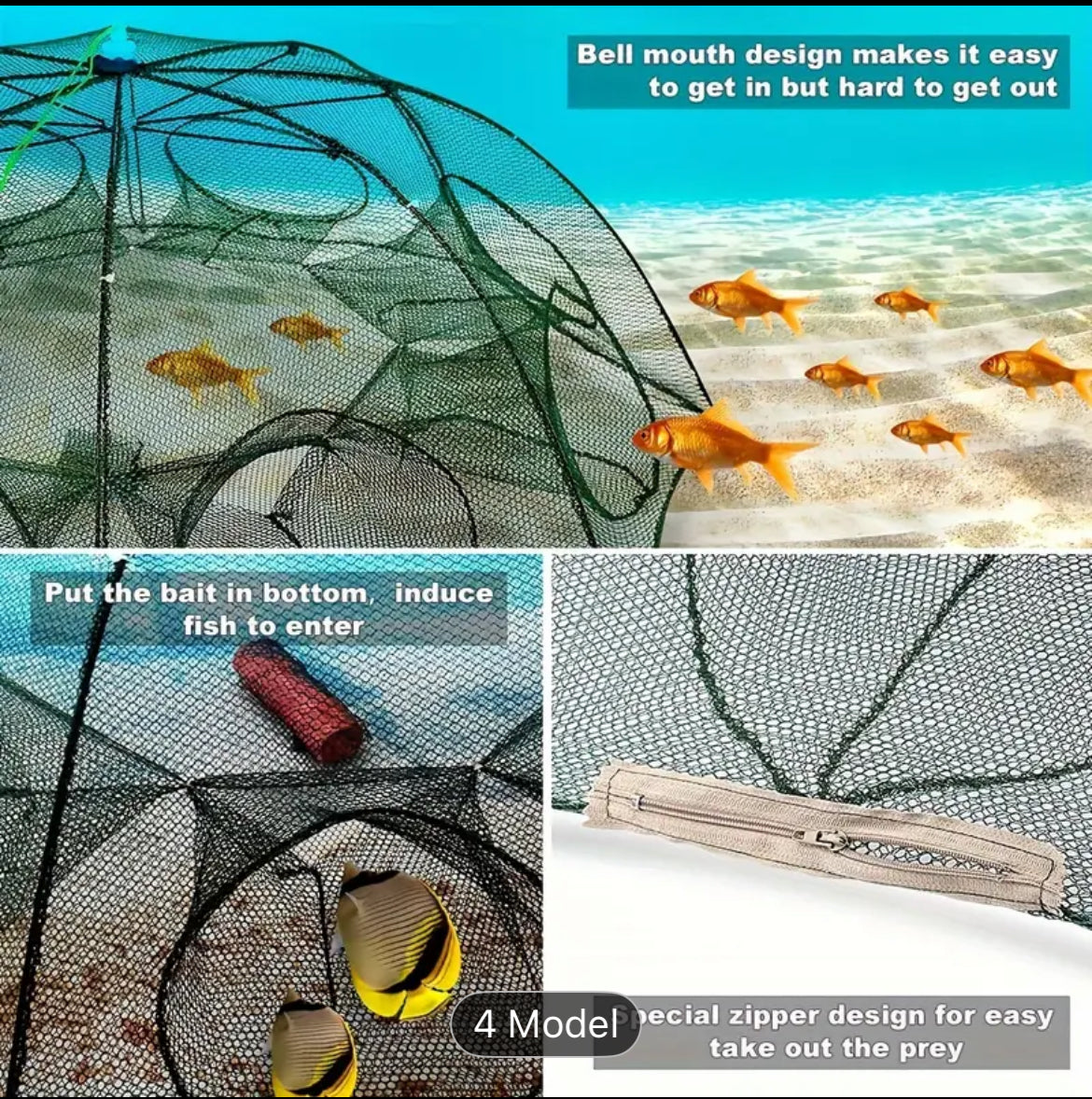 Hexagon Fishing Net With Four Six Eight Ten Holes Options