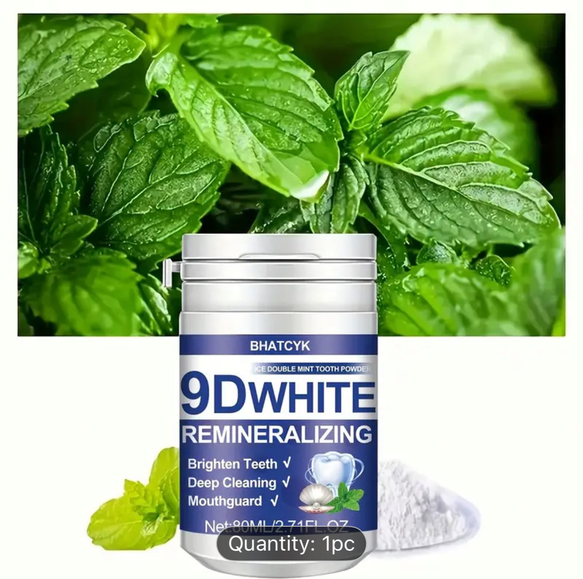 9D Whitening Tooth Powder for Natural Bright Smile