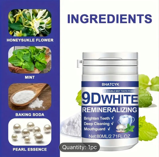 9D Whitening Tooth Powder for Natural Bright Smile