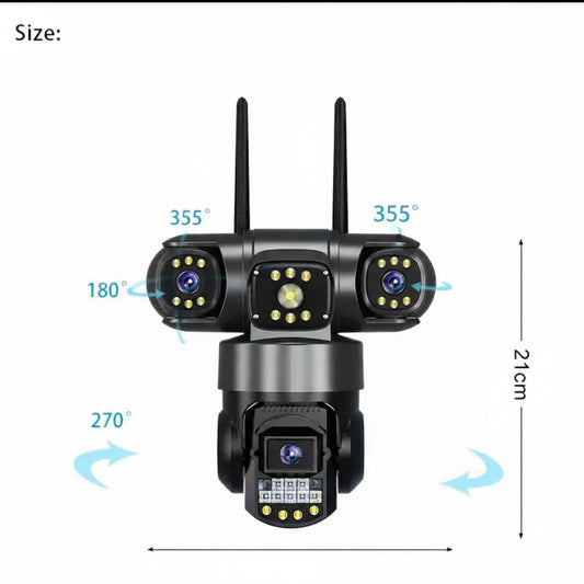 V380 Camera Surveillance 3 Lens 3 Screens Wireless HD - Shoppy