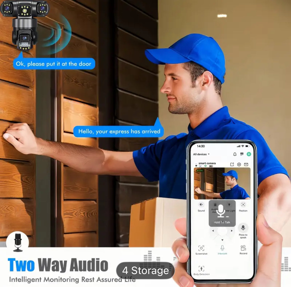 V380 Camera Surveillance 3 Lens 3 Screens Wireless HD