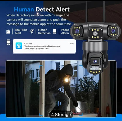 V380 Camera Surveillance 3 Lens 3 Screens Wireless HD