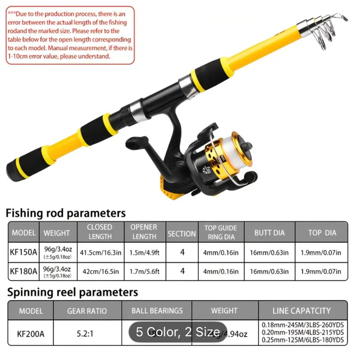 Telescopic Fishing Rod Portable Lightweight Travel Rod