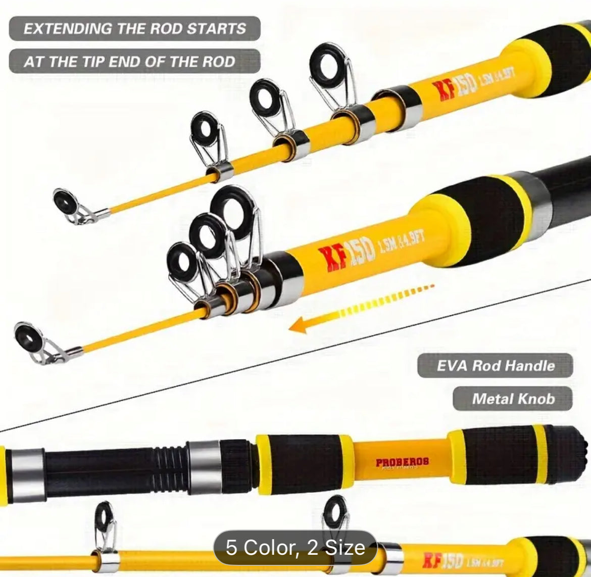 Telescopic Fishing Rod Portable Lightweight Travel Rod