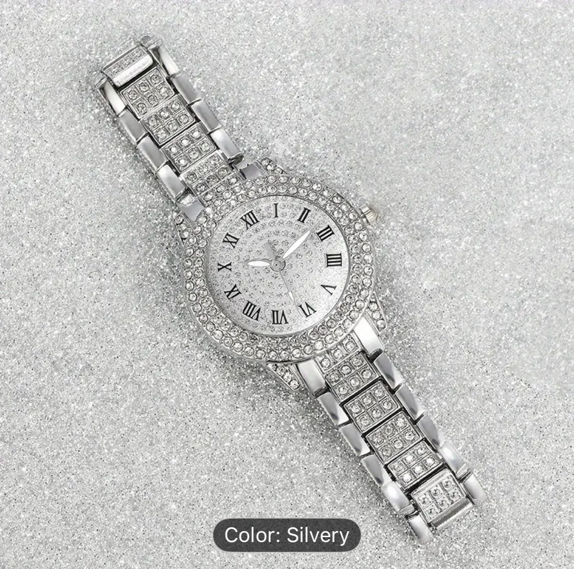 6 Piece Silvery Quartz Set Zinc Alloy Jewelry Collection