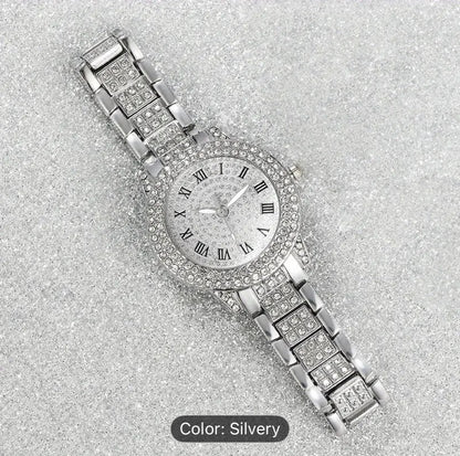 6 Piece Silvery Quartz Set Zinc Alloy Jewelry Collection